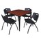 Regency Kahlo Square Table & Chair Sets, 36 W, 36 L, 29 H, Wood, Metal, Plastic Top, Cherry TPL3636CHBK47BK - alternate 1